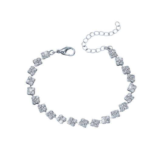 Women’s Rhinestone Square Tennis Bracelet | Silver