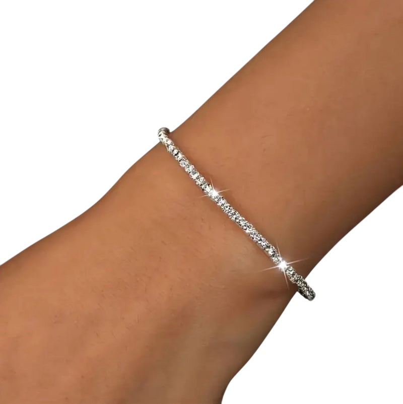 Luxury Rhinestone Women’s Tennis Bracelet | Silver