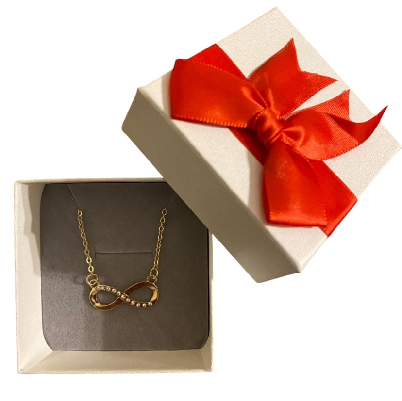 Sparkling Infinity Sign Adjustable Necklace | Silver & Gold